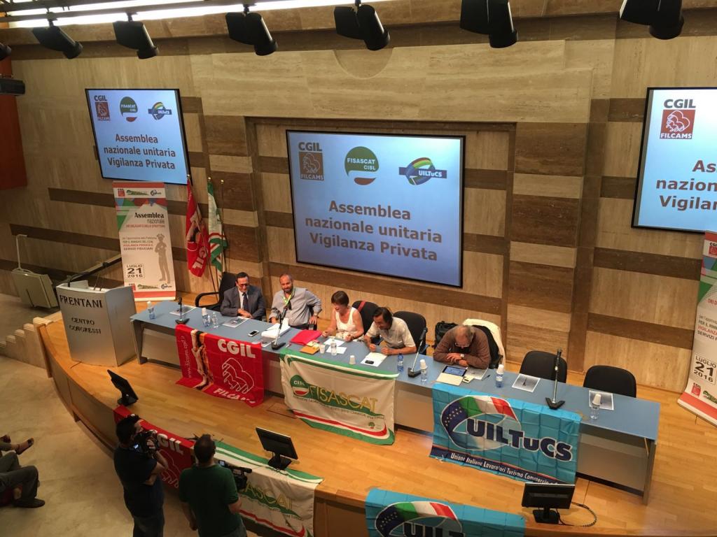 Centro Congressi vigilanza contratto nazionale sindacati Filcams CGIL