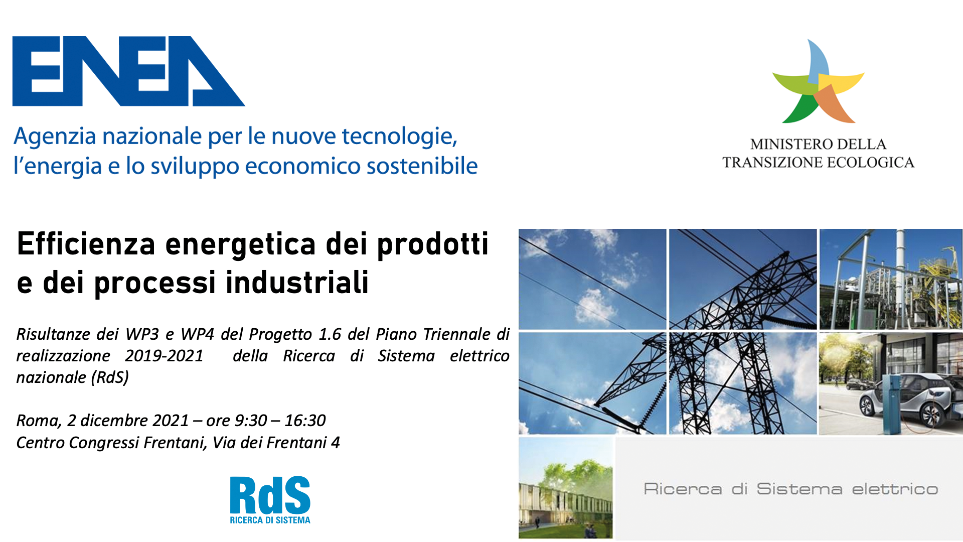 locandina evento ENEA -“Efficienza energetica dei prodotti e dei processi industriali” del 2 dicembre 2021