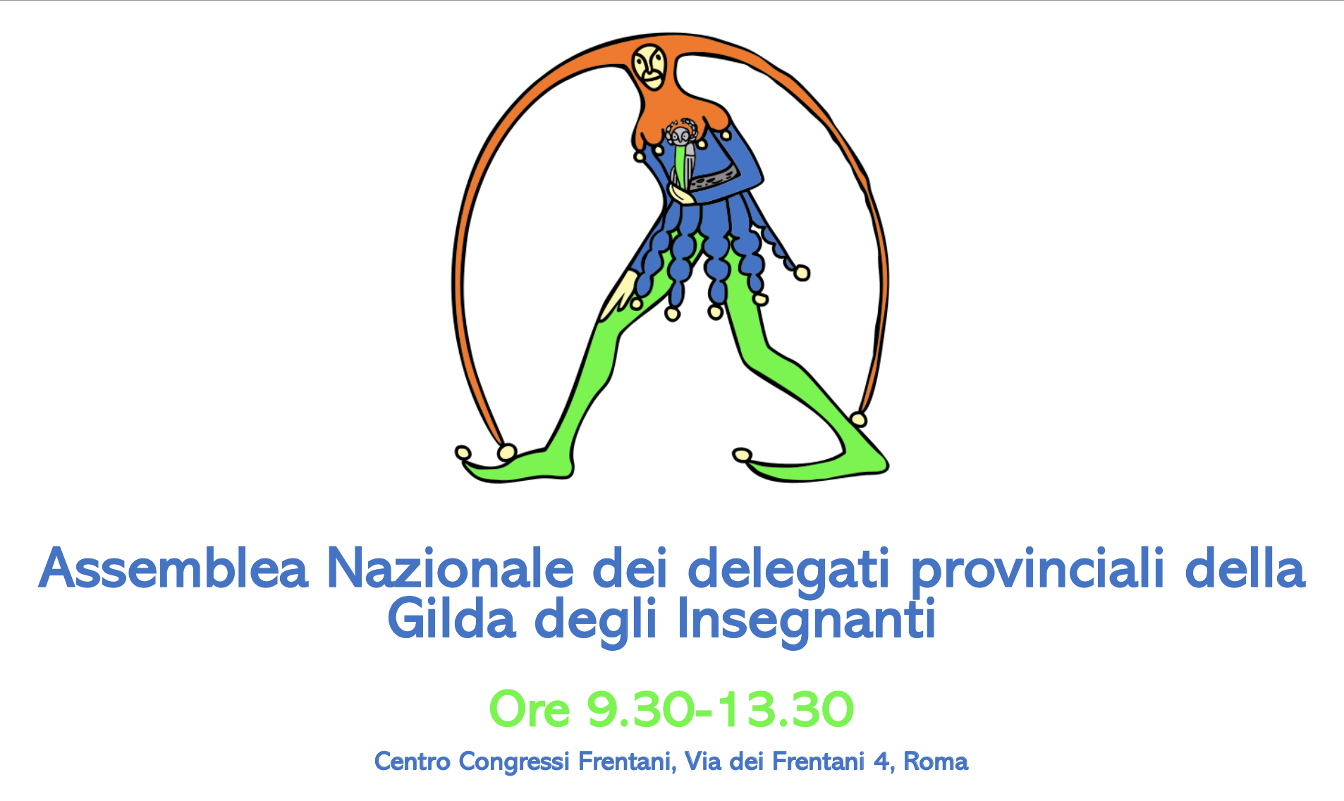 Locandina "Assemblea Nazionale dei delegati provinciali della Gilda degli Insegnanti " del 27 aprile